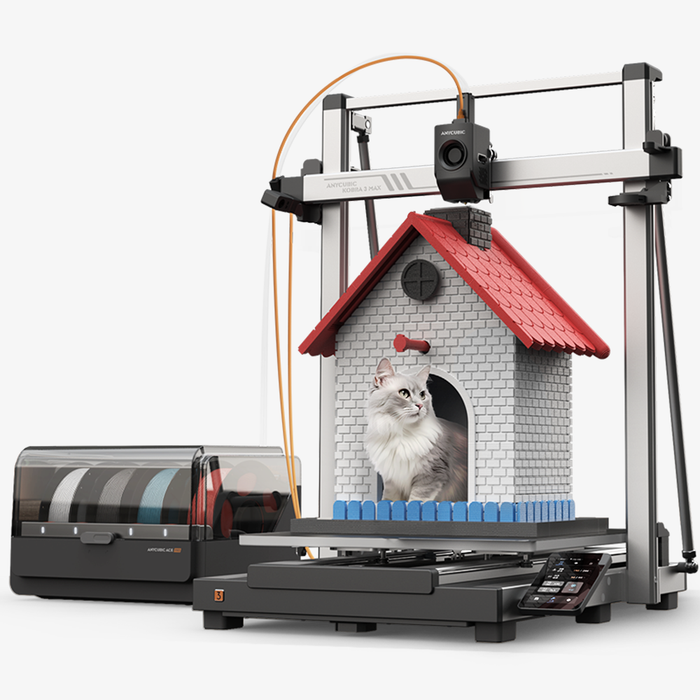 Anycubic Kobra 3 Max Combo, impresión multicolor de alta velocidad de 600 mm/s, gran volumen de construcción (420 x 420 x 500 mm)