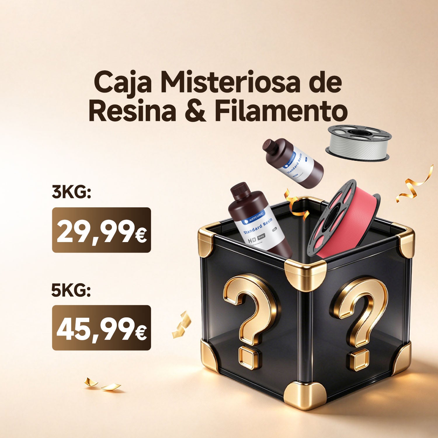 Caja misteriosa de Filamento & Resina